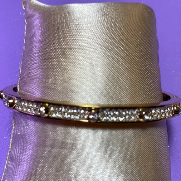 Michael Kors Gold Tone Pave Hinged Bracelet - Picture 1 of 3